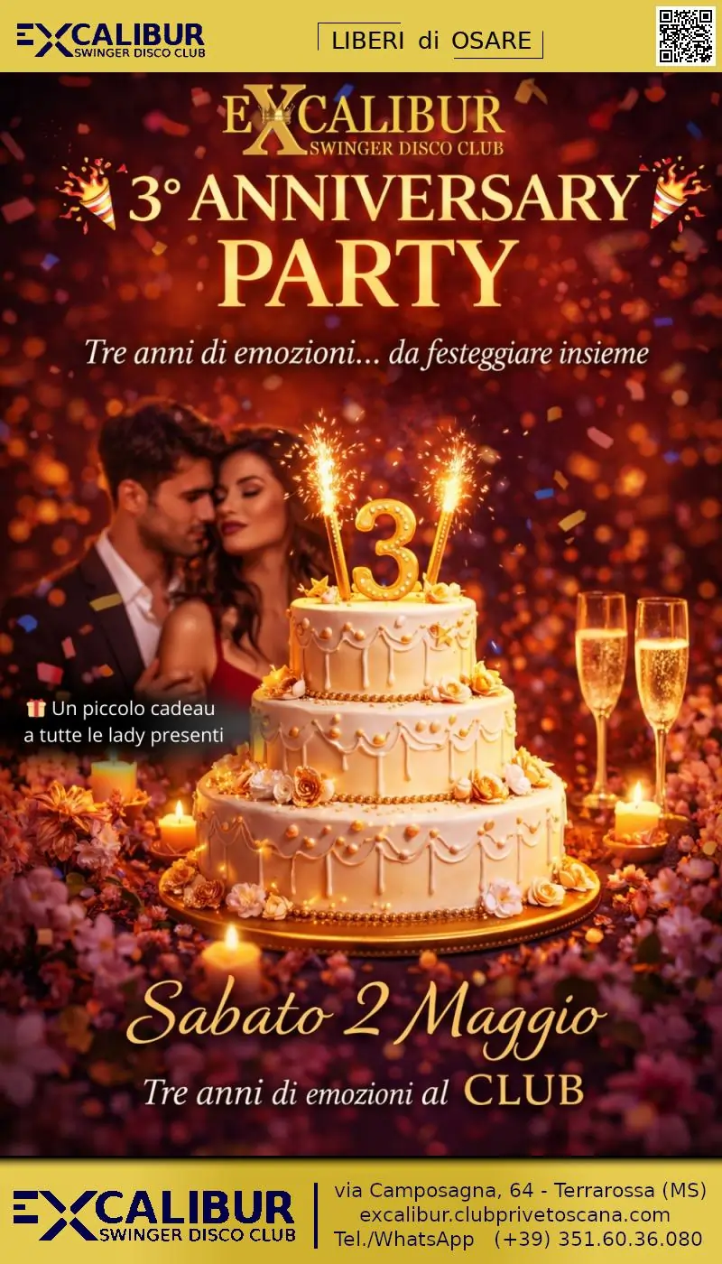 Swinger club prive evento 🎉 3° ANNIVERSARY PARTY 🎉